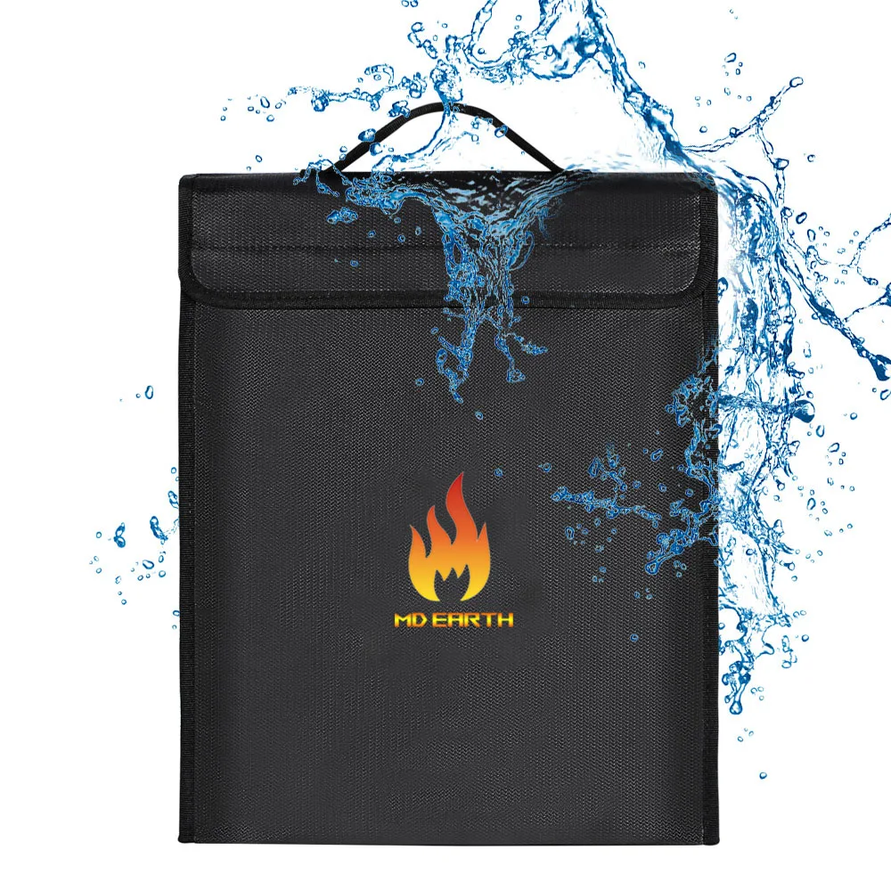 Wholesale Cheap Custom Large Water and Fire Resistant Document Money Bag Battery Security Safe Storage Fireproof Document Bag