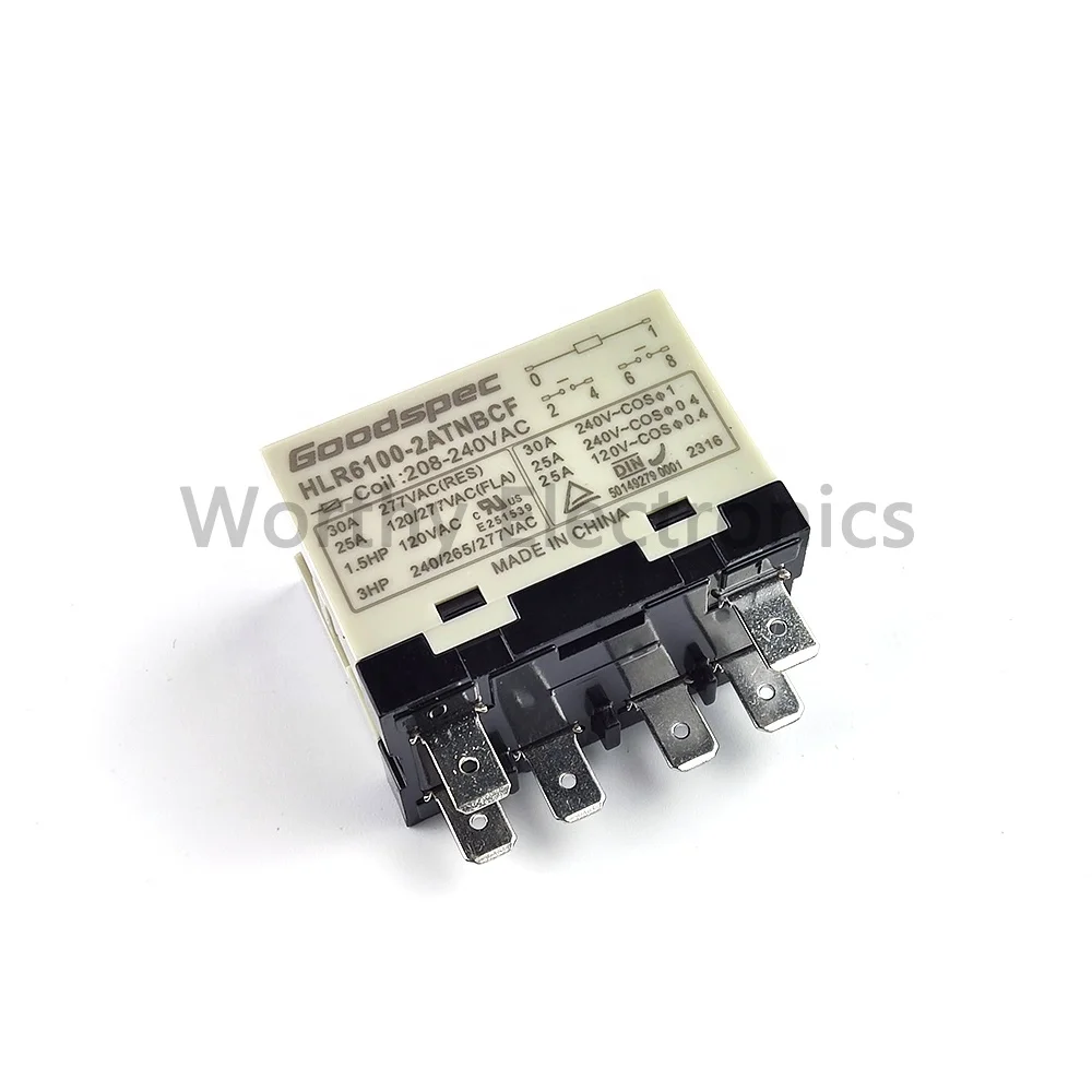 Электронный компонент электромагнитное реле постоянного тока 208-240VAC 30A 6PIN 2ATUBCF DIP HLR6100-2ATNBCF