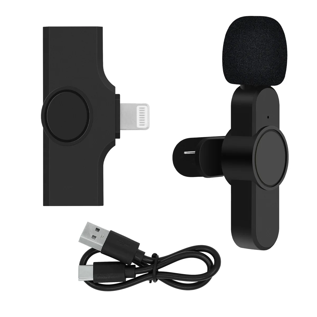 Беспроводной петличный микрофон, портативный мини-микрофон для записи аудио и видео, для iPhone, Android, прямых трансляций, игровых телефонов