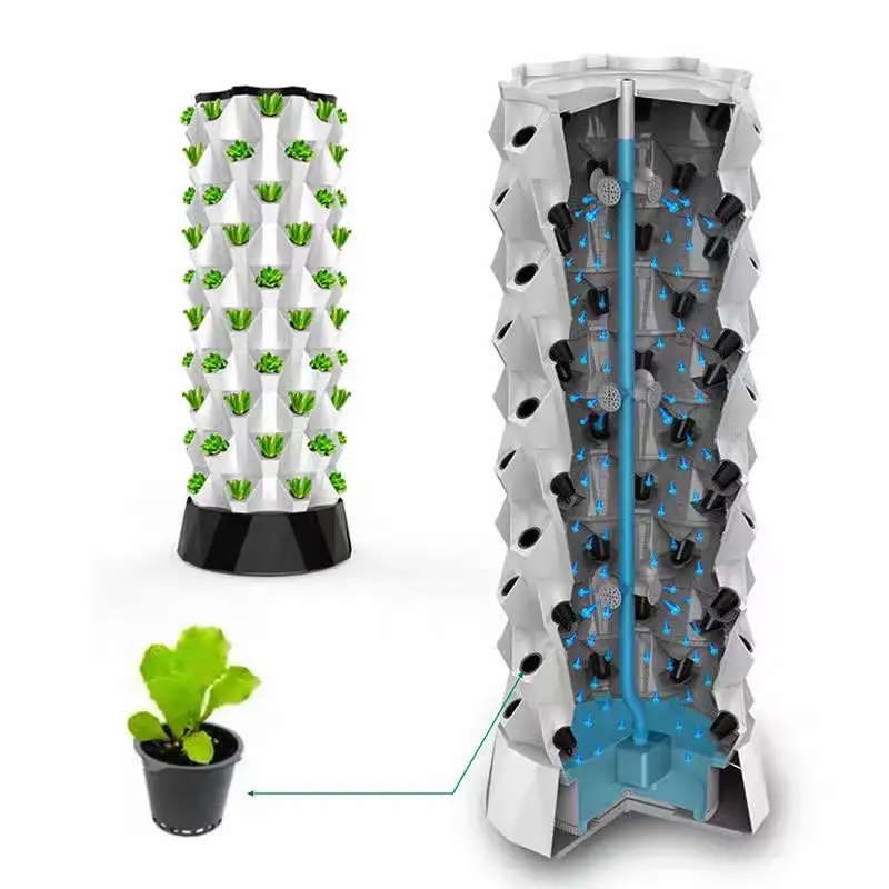 greenhouse indoor plant vertical hydroponia tower growing systems column hydroponic aeroponic planting systems