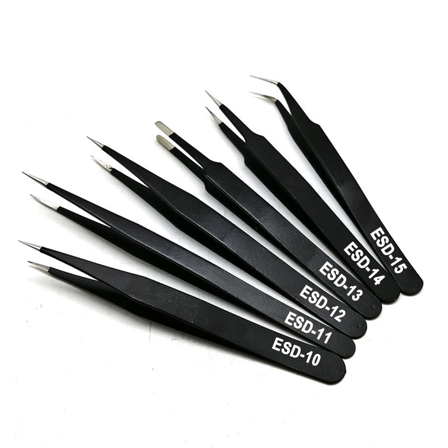 ESD Antistatic Stainless Tweezers with Electronics Factory ESD Tweezers