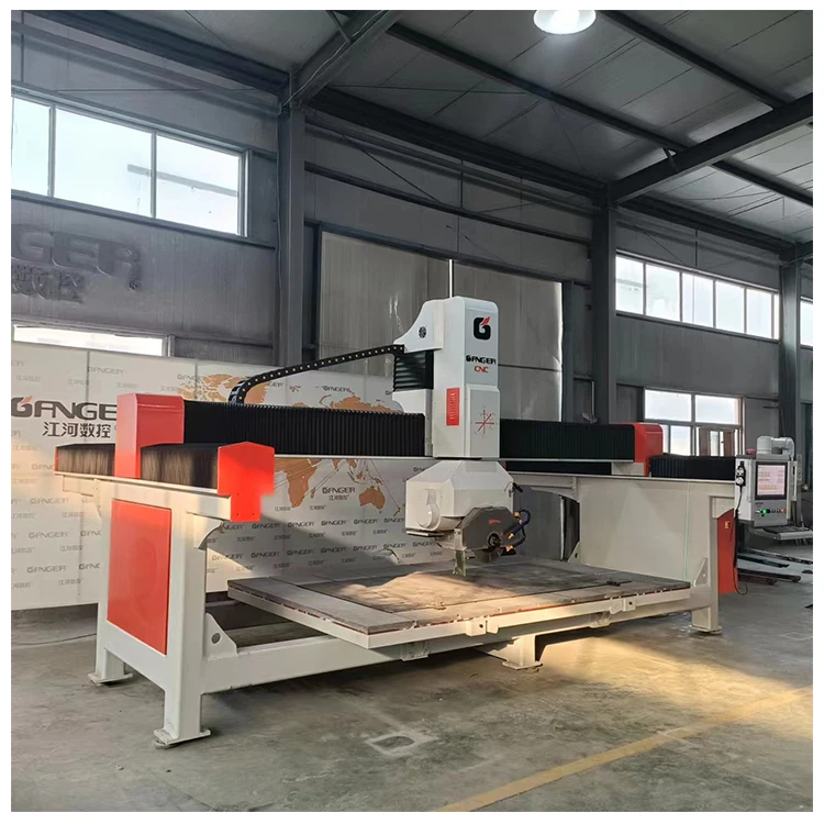 Ganger 4 оси 5 мостовая пила для резки камня cnc машина мрамора гранита кварцевого