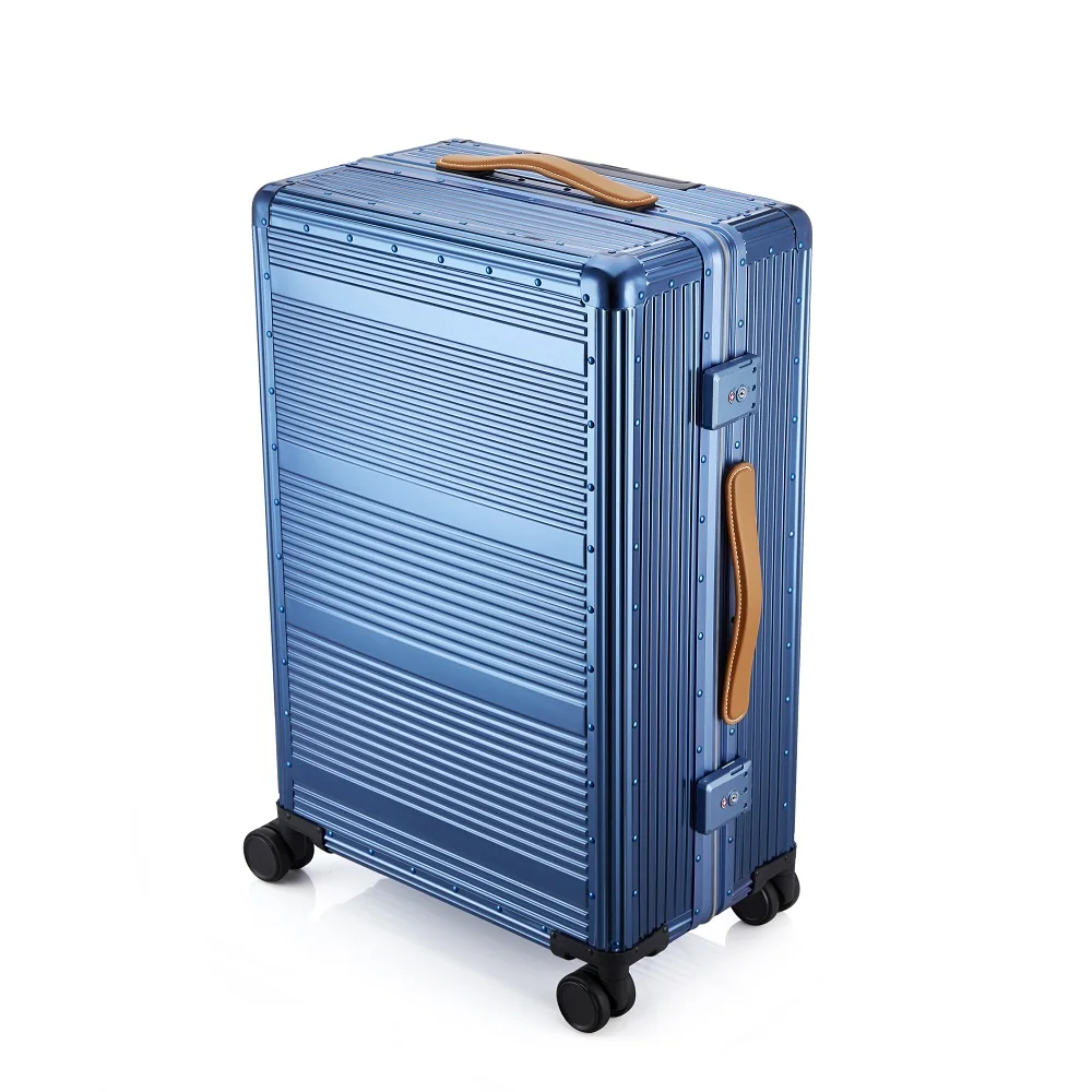 High Quality Titanium Plating Suitcases Large Capacity Travel luggage  Aluminum Alloy Trolley suitcase bag