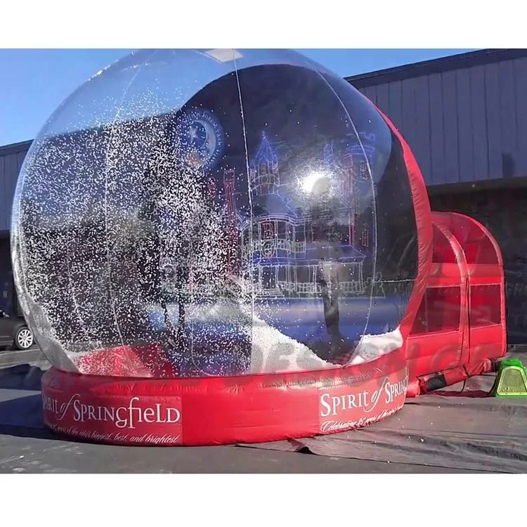 Christmas Outdoor Decorations Snow Globe Bubble Tent Inflatable Human Size Snow Globe For Sale