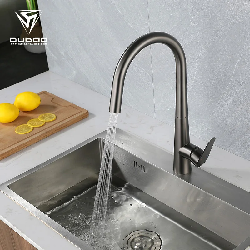 Stainless Steel Ceramics Multi-Function Pull Down Spray Sink Mixer Kitchen Tap Kitchen Faucet