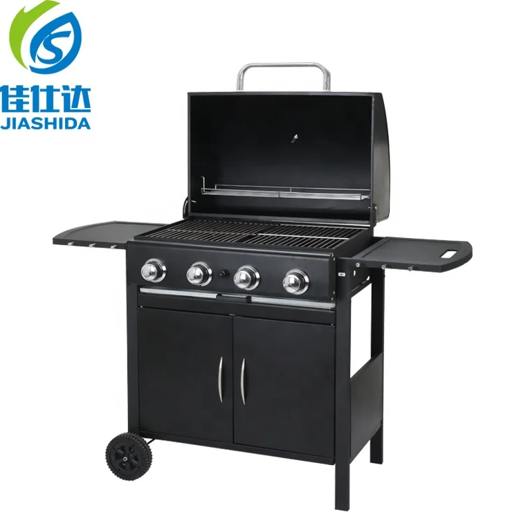 Combination Hybrid Gas bbq Barbecue Grills With 4 Burner For Outdoor Kitchen Cooking Portable Gas BBQ Grill