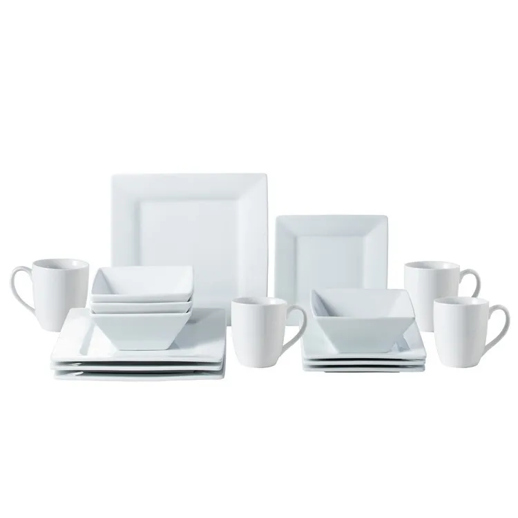 
Hot sale high quality modern style customized white porcelain plates dinnerware sets for home hotel 