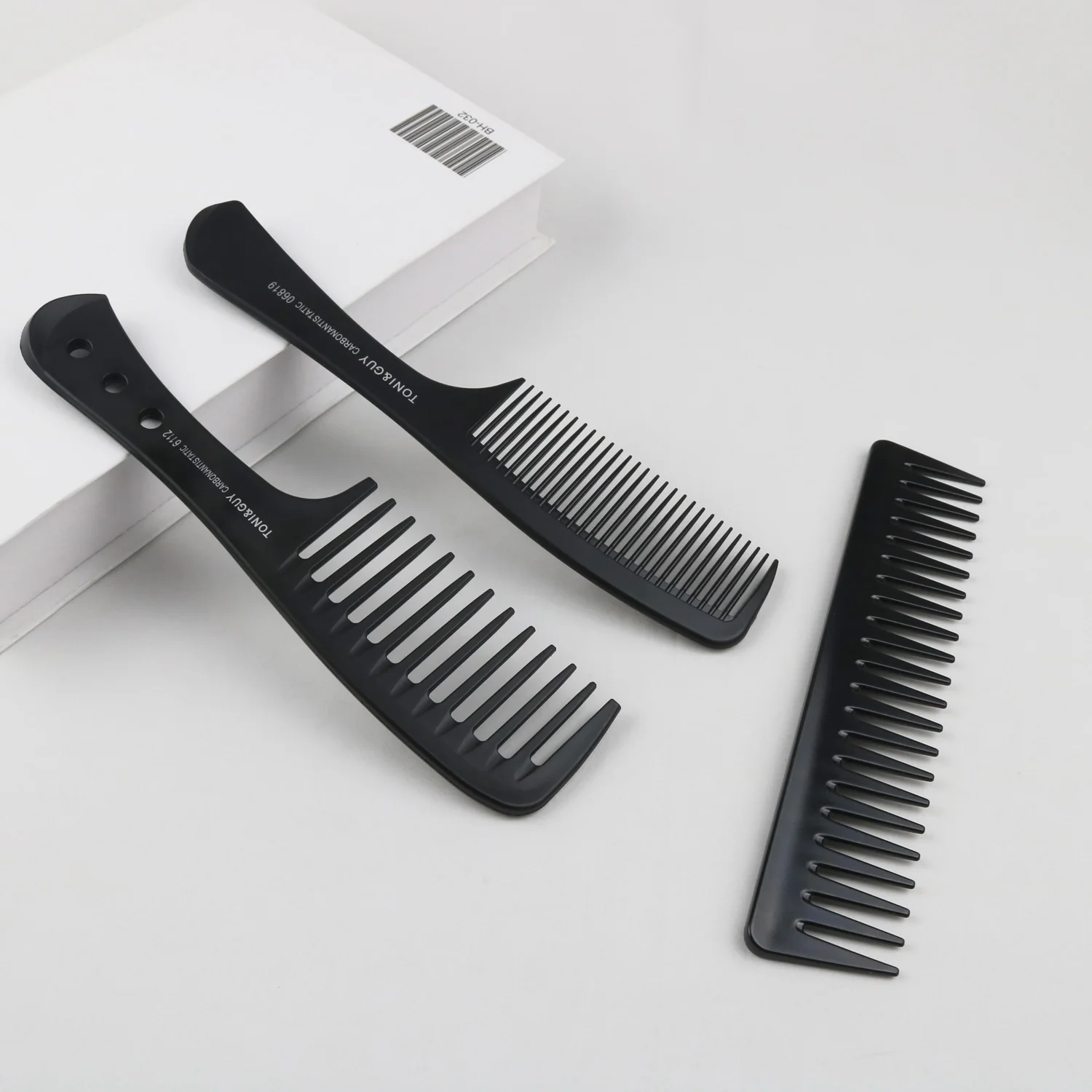 Durable and Anti Static Wide Teeth Comb Set cheap personalized flat styling hair comb custom logo for barber