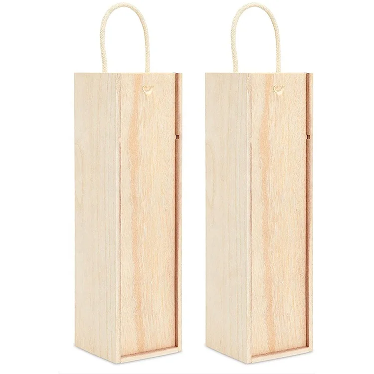 Unfinished Pinewood Gift Box Blank Wooden Wine Gift Box for Wine Storage
