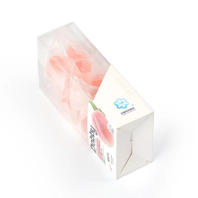 Custom Clear PVC PET RPET PP White Peach Juice Sweet Food Plastic Packaging Box