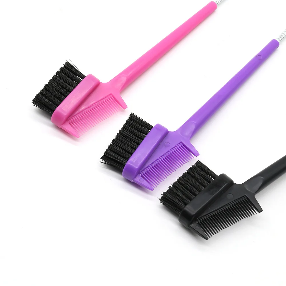 
Wholesale Custom Private Label Cepillo 3 In 1 Edge Hair Control Brush And Comb Double Eyebrow Brush Edge Brush With 