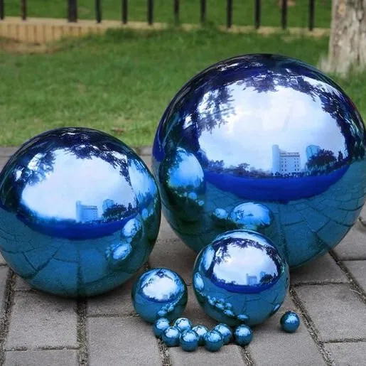 Customized Size Garden Metal Spheres Golden Stainless Steel Mirror Polished Hollow Ball Reflective Garden Sphere