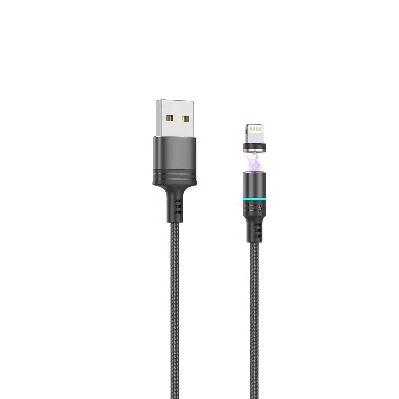  corn nylon cable 2a fast charger magneticr charge for micro/Lightning/Type C with LED