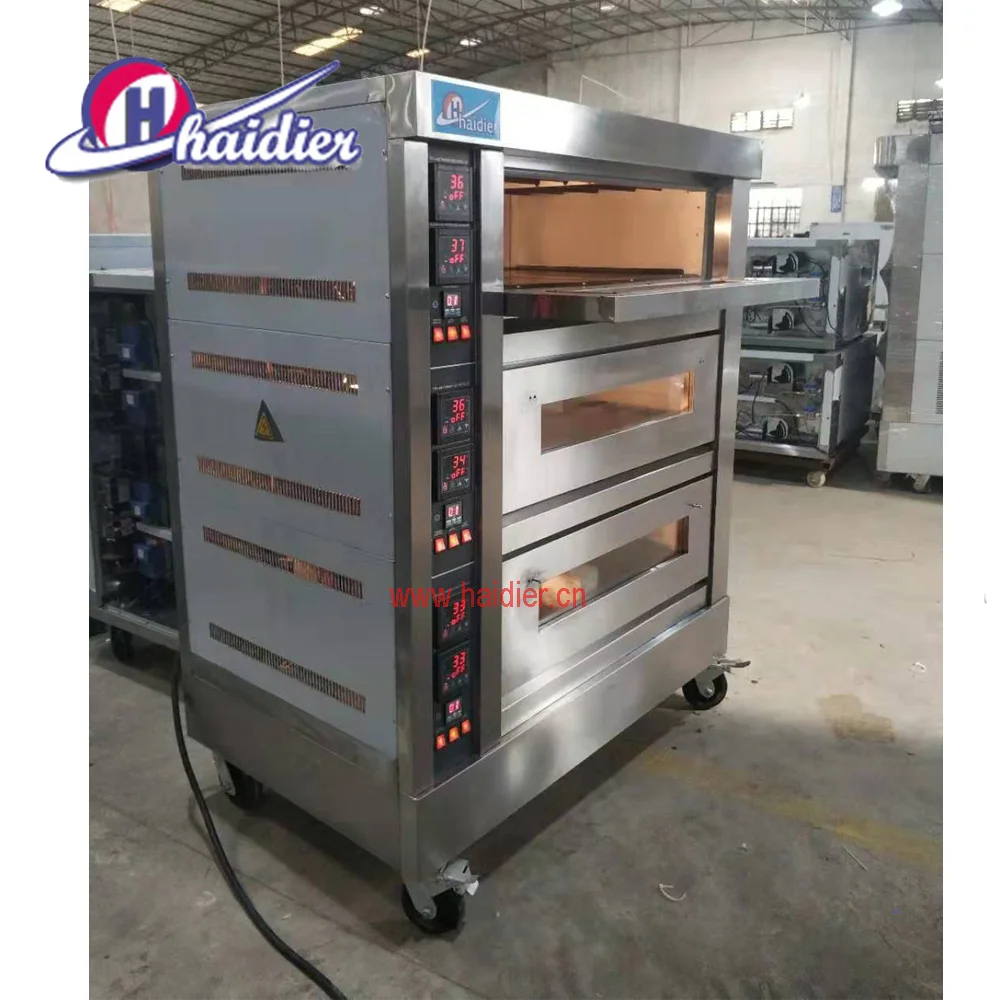 Китайское оборудование для выпечки, газовая духовка, 3 ячейки, 9 лотков, настольная духовка с паровым и каменным покрытием