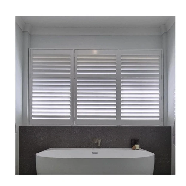 Interior Plantation Upvc Blind Jalousie Louver Pvc Window outdoor timber bayside shutters For Houses (1600229210720)