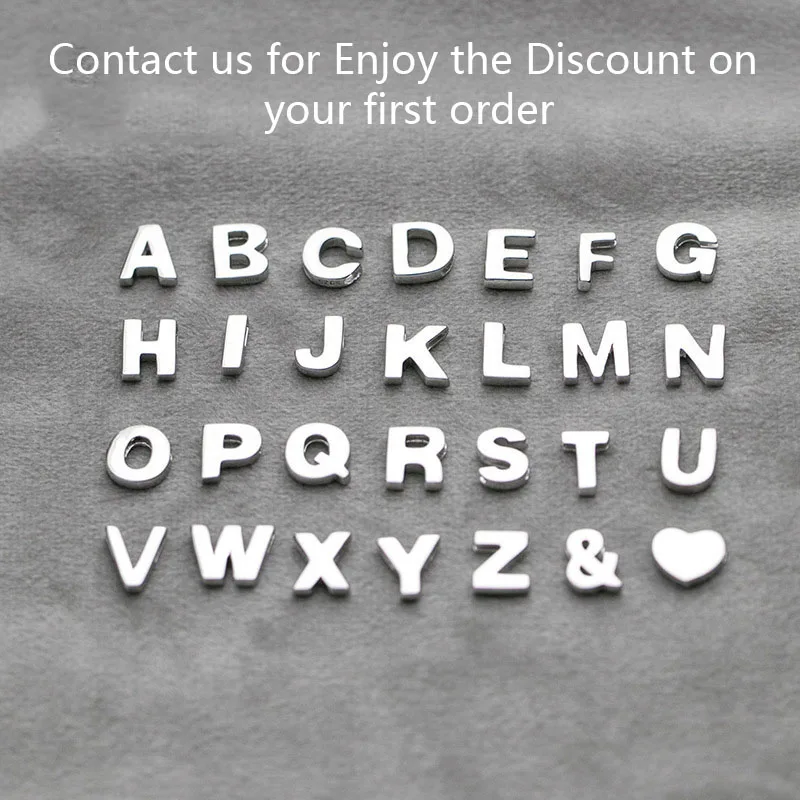 Fine Jewelry 925 Sterling Silver Custom Letter Charms Gold Plated Initial Pendant