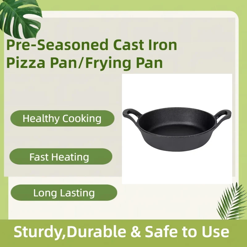 Pre-seasoned Nonstick Cookware Cast Iron Frying Pan Skillet Baking Pan With Double Handles