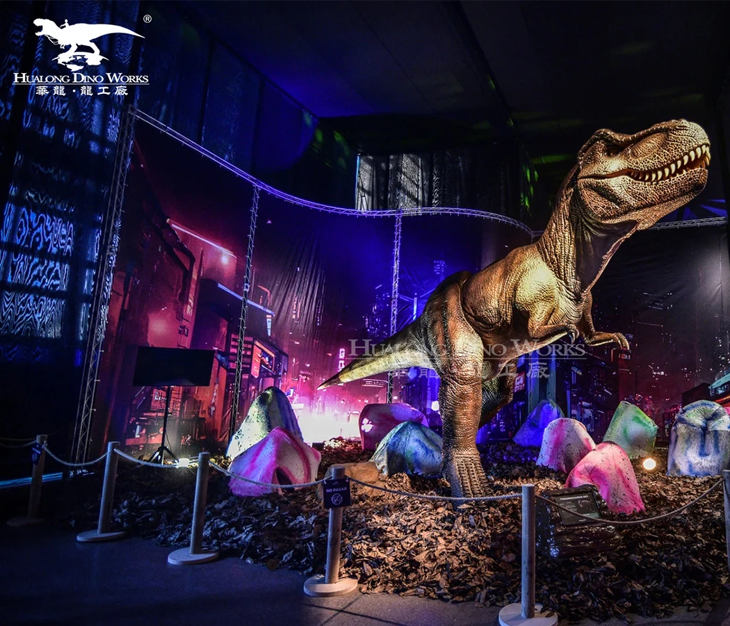 Dinosaur park realistic animatronic dinosaur model 3d movie moving dinosaur