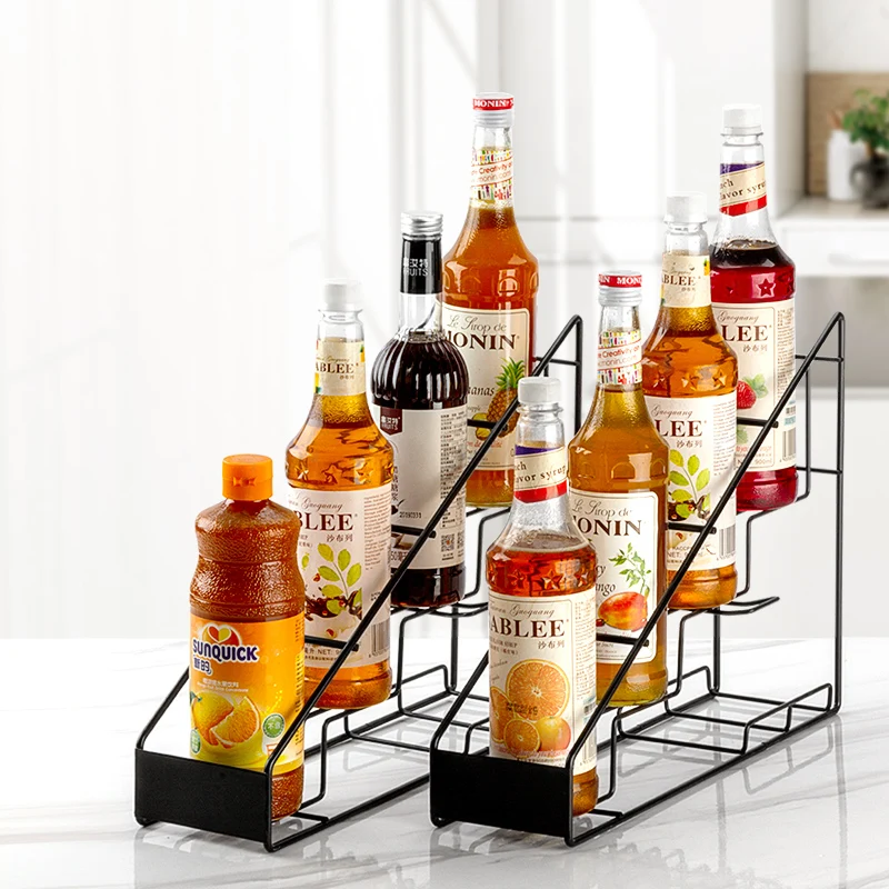 Liquor Bottle Display ,liquid Bottle Display Rack Acrylic Display Jars Syrup Bottle Rack Kitchen Storage Holders & Racks Elegant