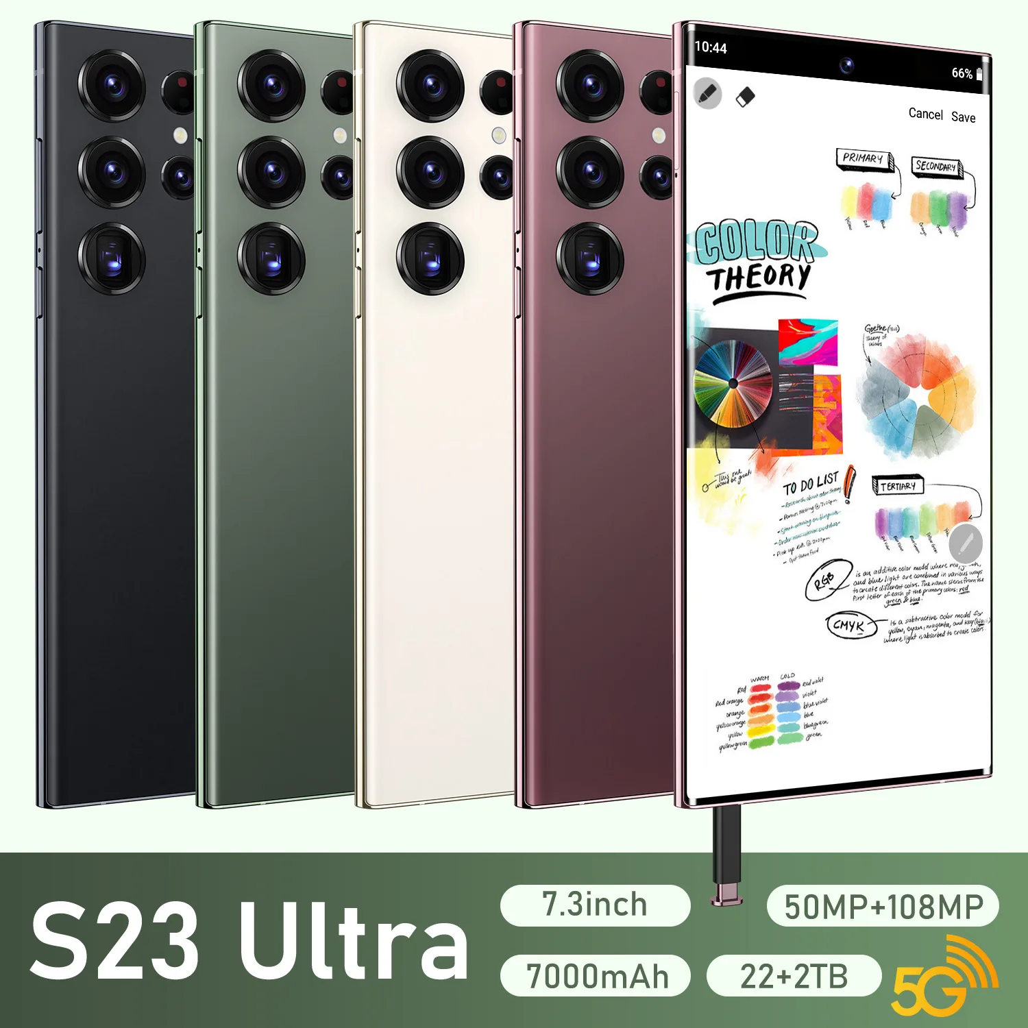 Cross border smartphone S23 Ultra true 4G with 7.3 perforations and a large screen of 13 million pixels, 22+2TB true eight core