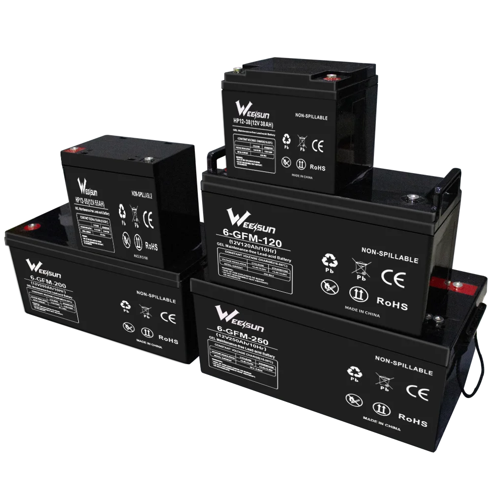 Factory wholesale long life deep cycle 12v 200ah 12v250ah rechargeable solar gel deep cycle vrla lead acid battery