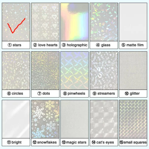 FACTORY direct sales wholesale cheap price holographic WATERPROOF 60mic cold laminating film for photos protecting and album