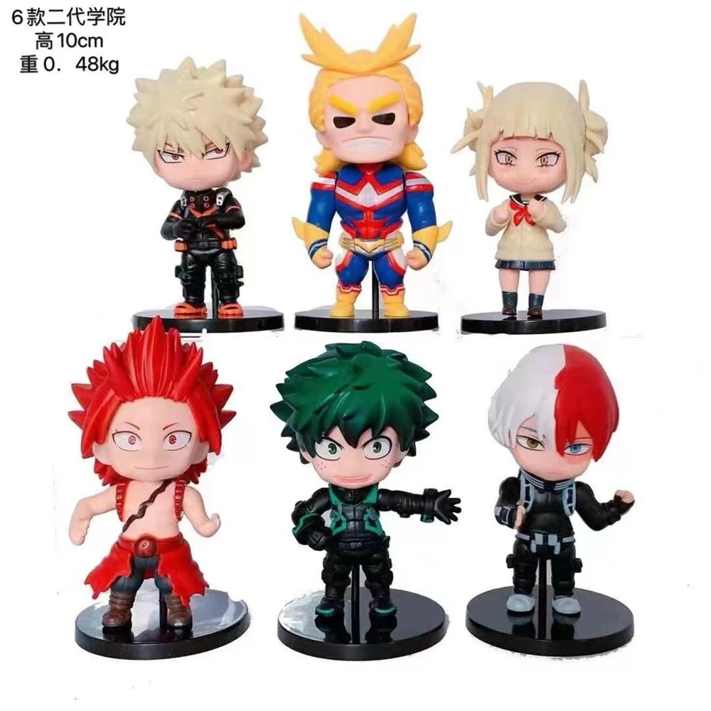 YMJ 6pcs/set 10CM My Hero Academia Midoriya Izuku All Might Bakugou Katsuki Cartoon Toy Anime PVC Figure Toys action figures