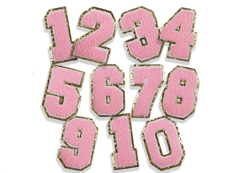 Figures 0-9 embroidered cloth paste label towel embroidered 26 English letters embroidered paste