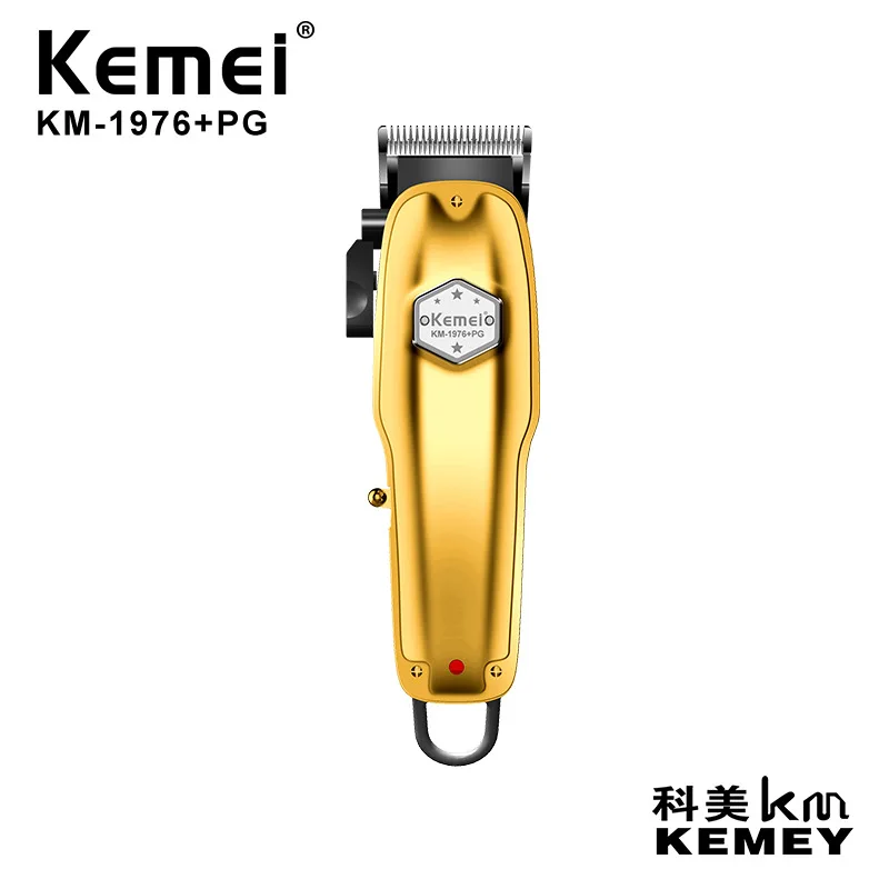 Kemei KM-1976 + PG металлический корпус углеродистая сталь лезвие Поворотная лопасть аккумуляторная электрическая машинка для стрижки волос