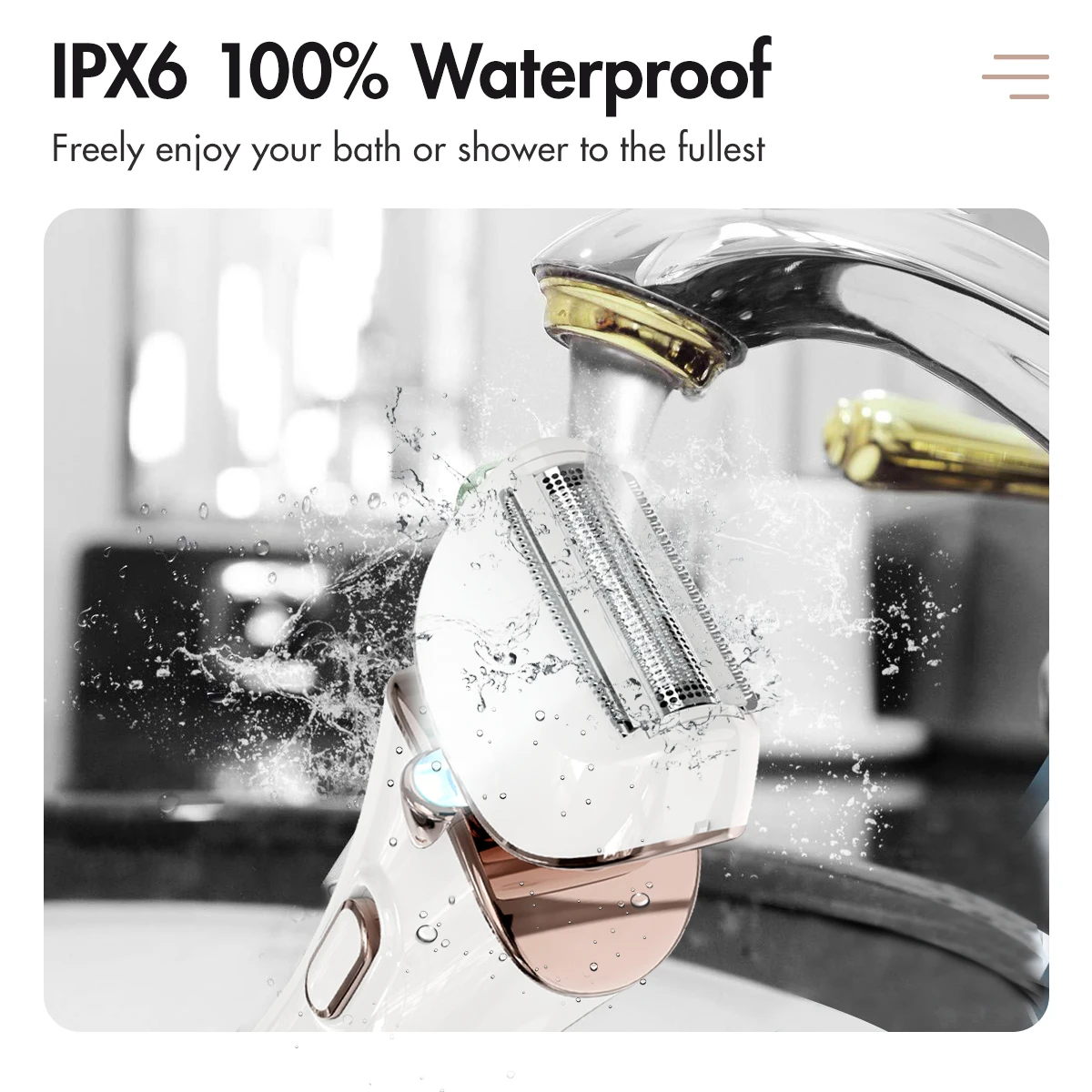 PRITECH Stainless Steel Blade Waterproof USB Charing Electric Body Lady Shaver With Smart Led Light