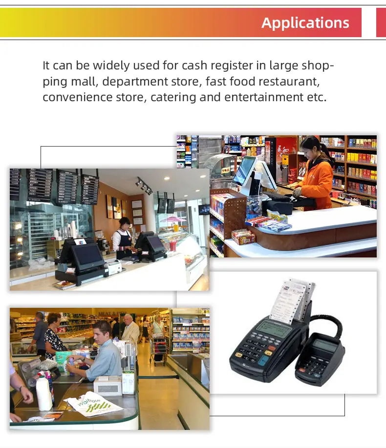 Factory Sales Thermal Sensitive Small Paper Rolls Supermarket Accounting Machines Available Cash Register Paper Rolls