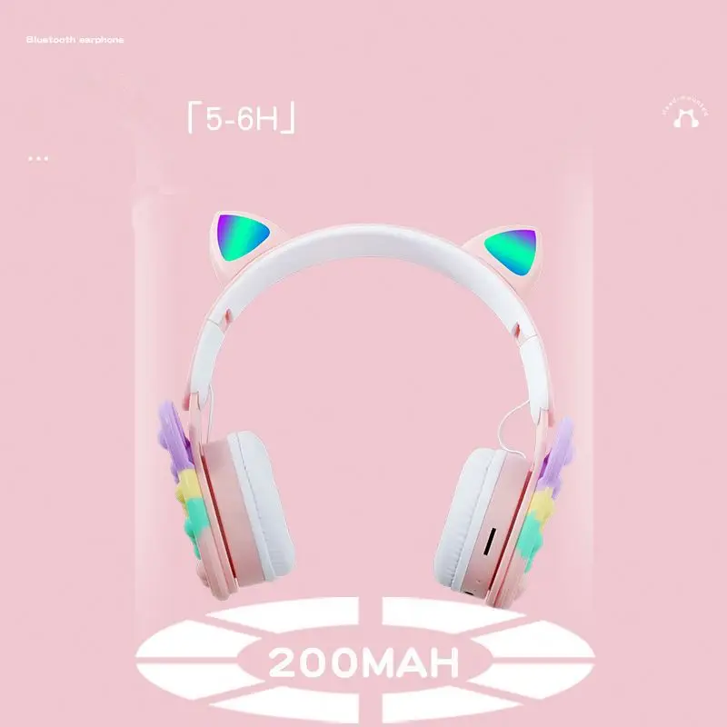 Cute Gifts Silicone Rainbow Bubbles Earphones TWS Wireless Headphone Fidget Auriculares Popping Fidget Push It Headset