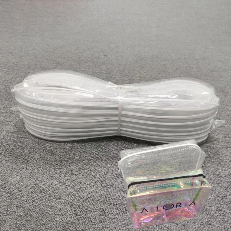 2023 New Clear PVC Zipper 5# Transparent Zippers Tape Colorful Teeth Nylon Zipper
