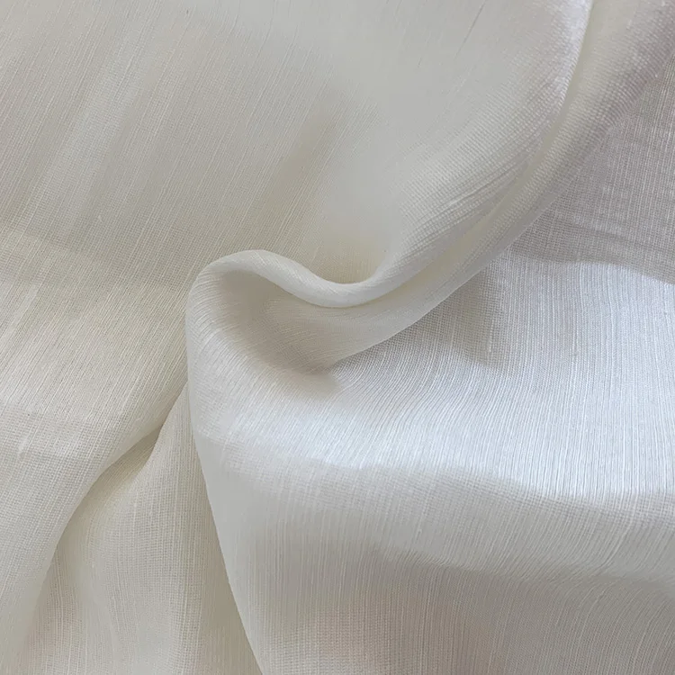 
Unique design fabric silk mixed silk linen fabric 14mm for cloth dress material 