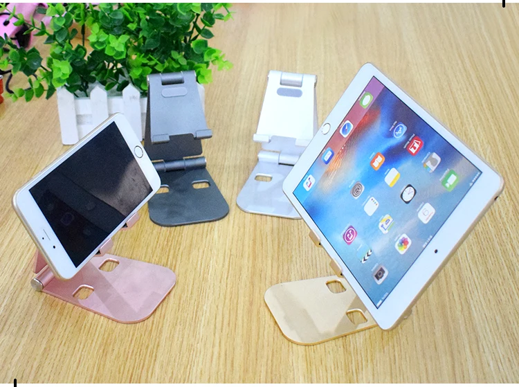 
Wholesale gifts cheap aluminum alloy mobile phone bracket desk mobile phone bracket hinge adjustable folding portable metal plat 