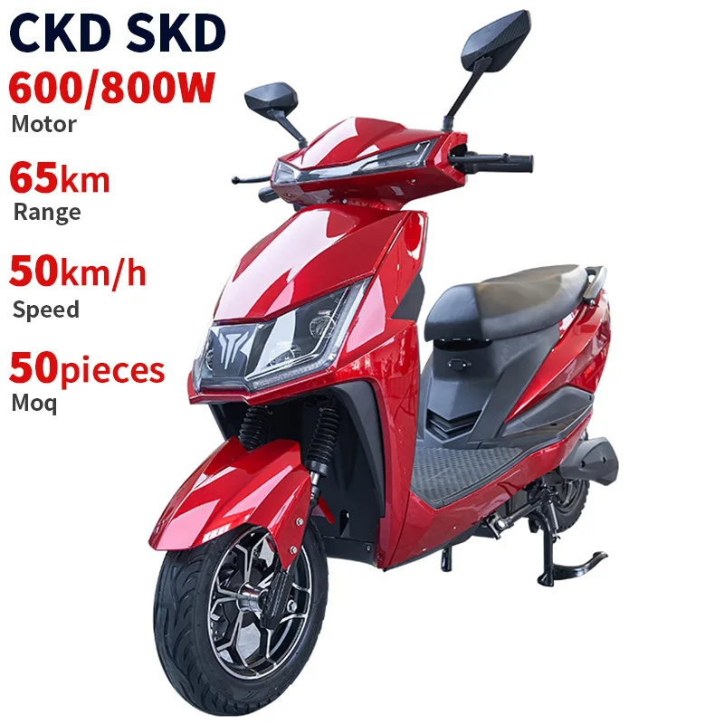 CKD SKD high performance moped scooter electric 600W/800W 40-50km/h speed 45-65km range electric moped with remover able battery