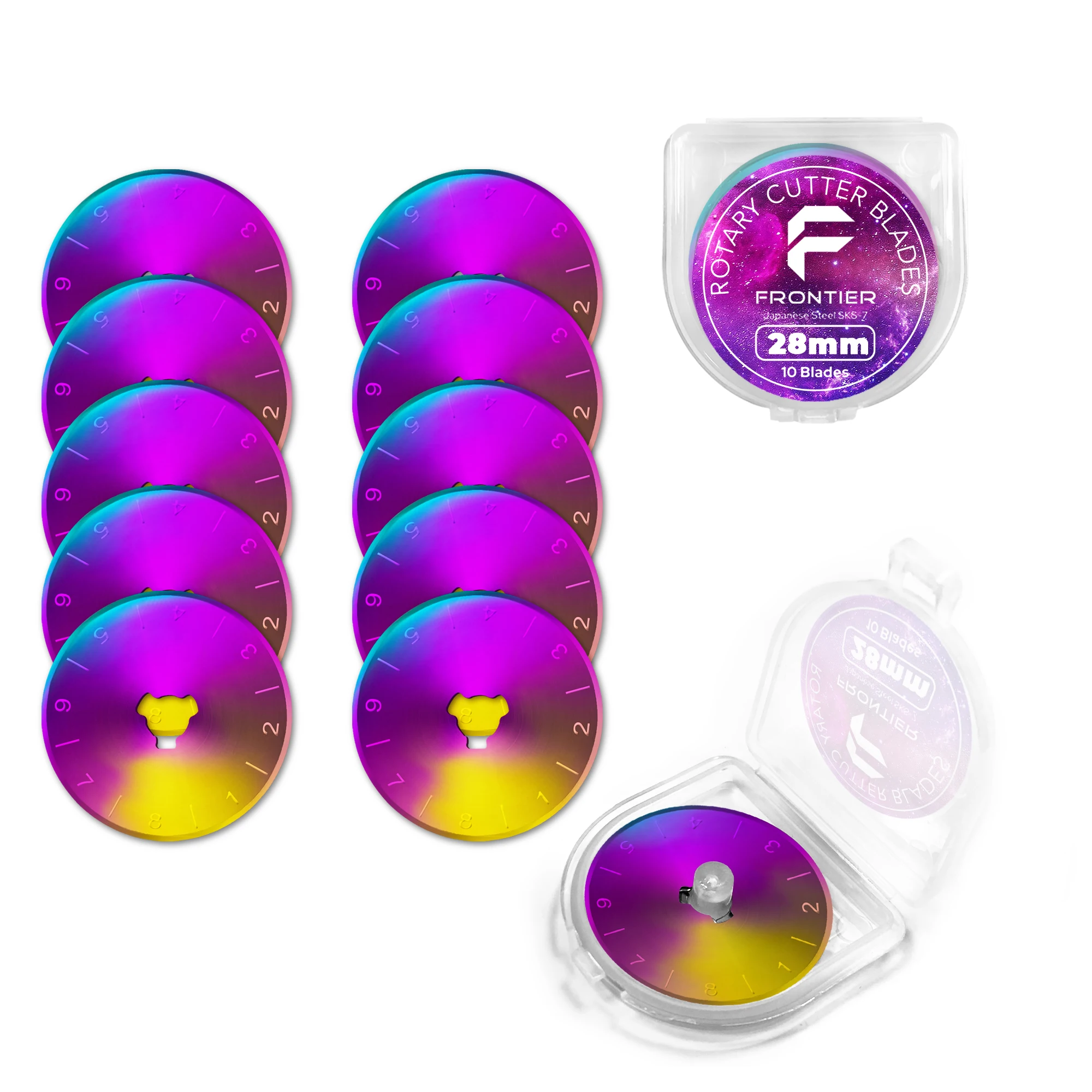 Rainbow Coating Rotary Cutting Blade Steel SKS-7 Circular 28mm/45mm/60mm Rotary Cutter Blade