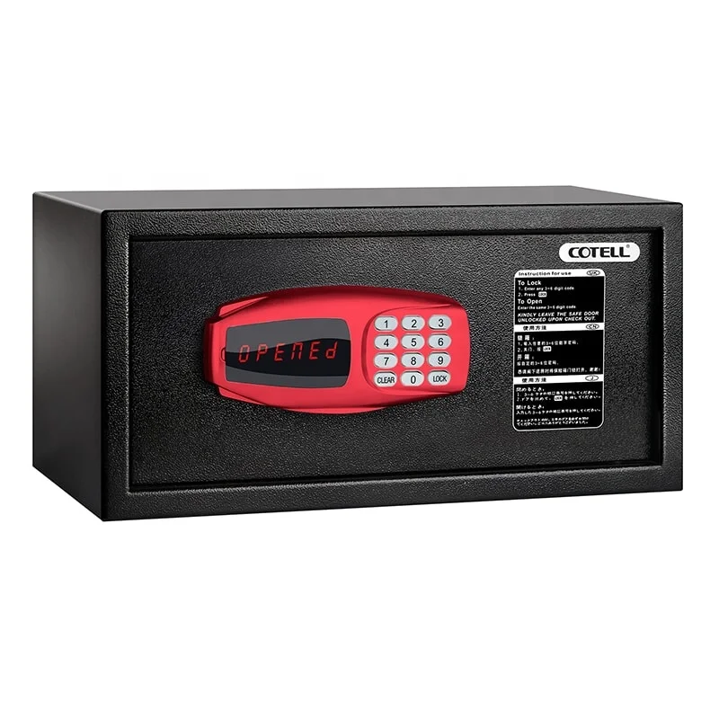 Cotell DS-311 Safe Box Stainless Steel Digital Black Front Top Open Money Safe Box Laptop Hotel Home Room Safe Deposit Box