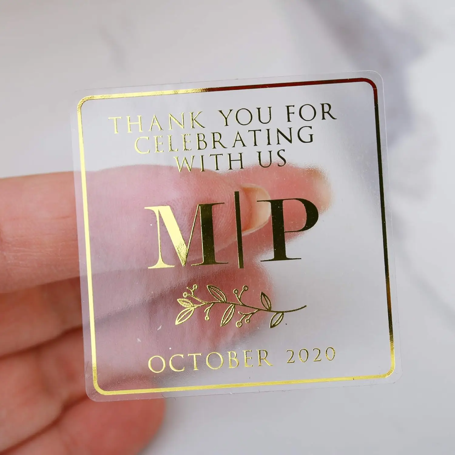 Clear Square Envelope Seals Stickers, Personalized Stickers for Gift Wrapping Baby Shower Wedding Party Favor