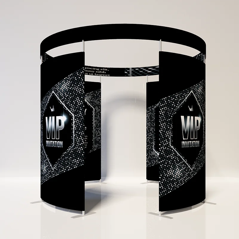 Wholesale 360 Photo Booth Led Enclosure Curved 360 Video Camera Booth Backdrop Wall Portable Pillowcase Photo Booth Backdrop