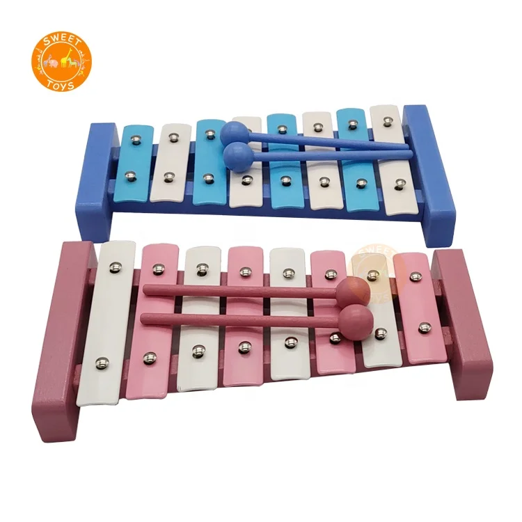 8 notes hand knock Toys Wooden Xylophone Kids Musical Instrument Colorful Piano Xylophone For sale