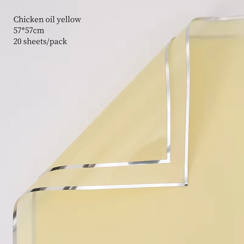 personalized pure color Silver ion water-gloss film flower wrapping paper silver edgekorean paper fog level packing paper