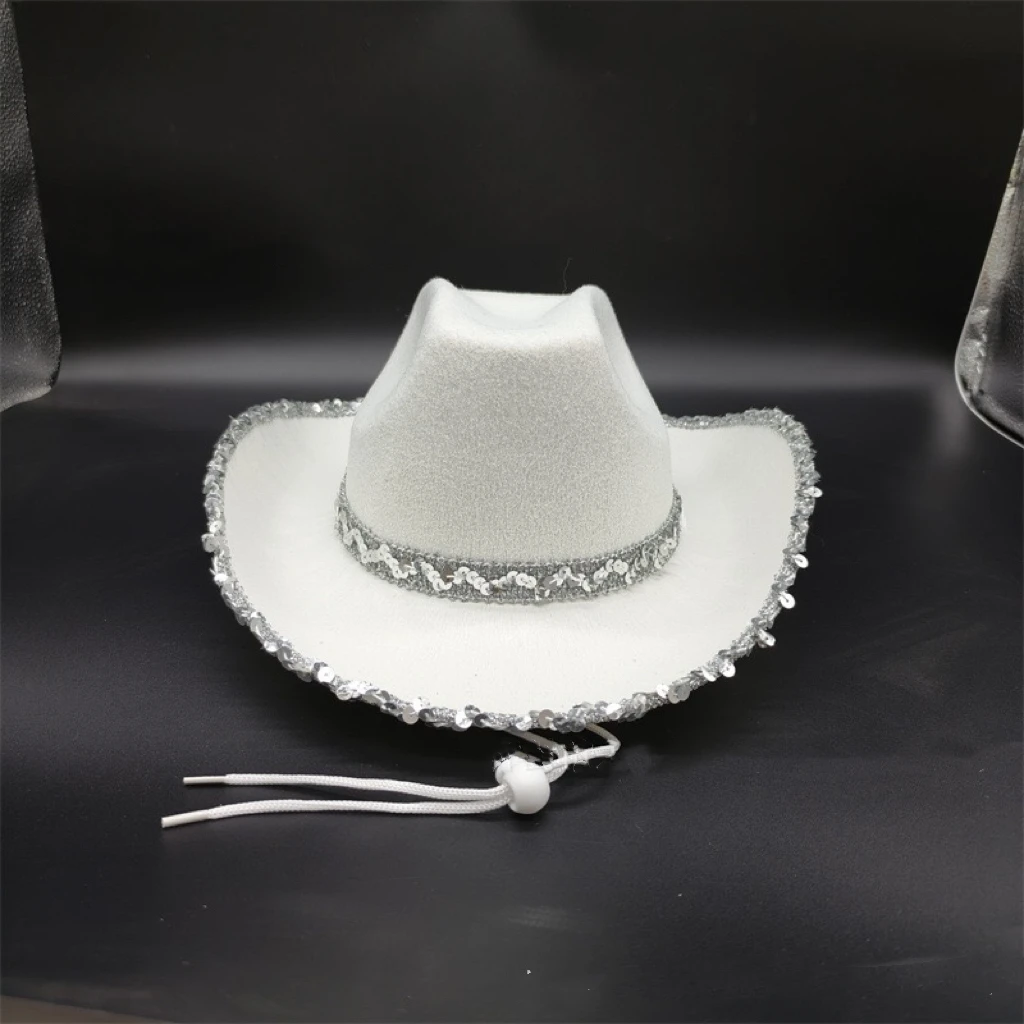 2024 New Arrival Sequins Women Pink Cowboy Hats Texas Wholesale Cowgirl Hat for Disco Party Halloween Festival