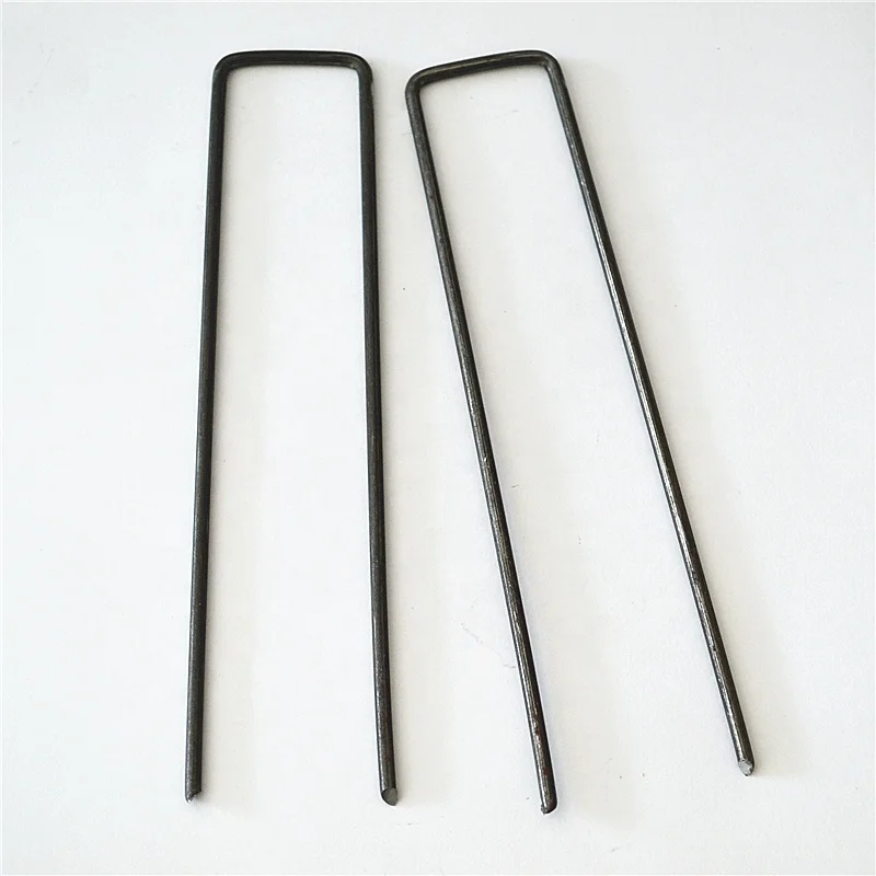 Drip Irrigation Tubing Hold Down 6 inch steel stake sod staple