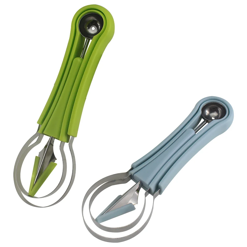 Melon Baller Scoop Set 4 In 1 Stainless Steel Fruit Scooper Seed Remover For Watermelon Slicer