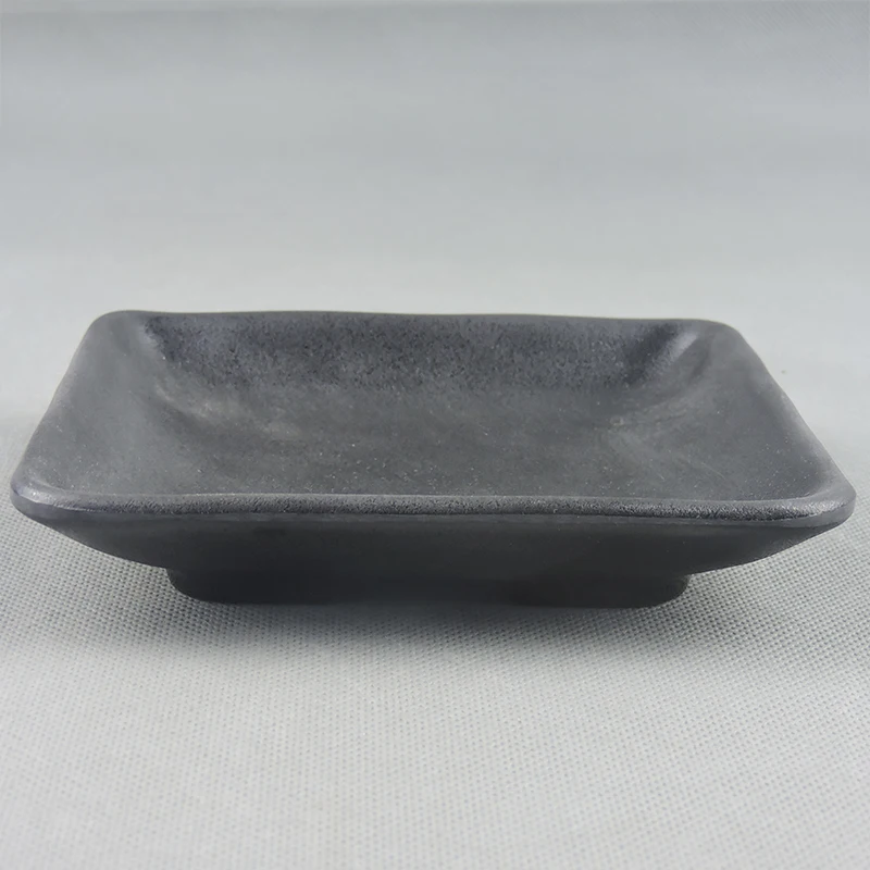 Factory Supply New Style Matte Black Melamine Square Platter For Restaurant