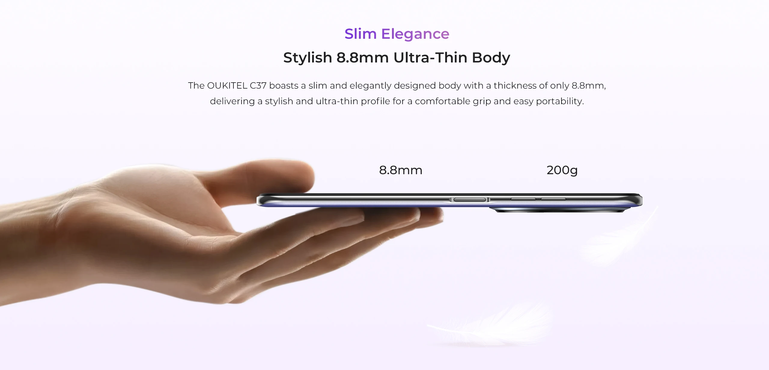 Original New Oukitel C37 Fashion Phone Dual SIM Card 6.6-inch Face Unlocking 5150mAh 6GB+256GB Android 13 Phone Mobile