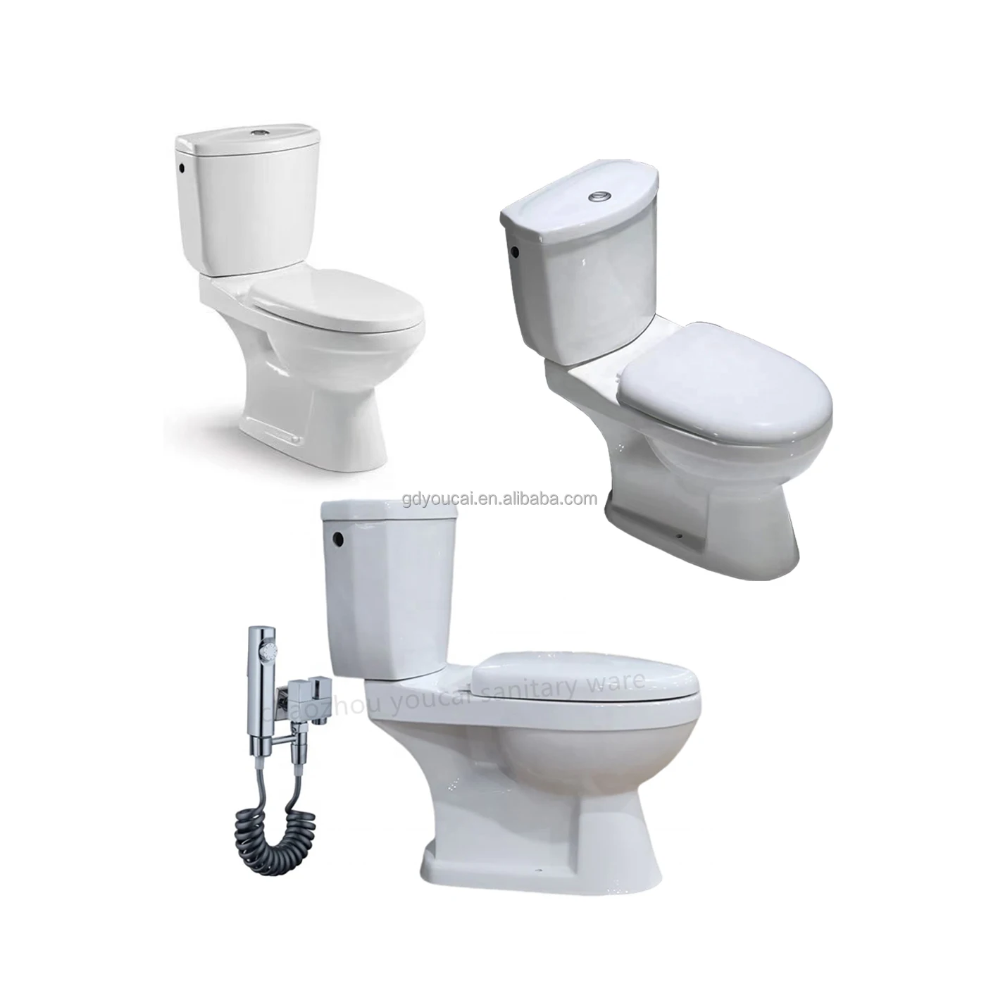 Sanitary ware ceramic econo two piece twyford toilet side flushing wc toilette Benin Parma toilet side flushing two piece toilet