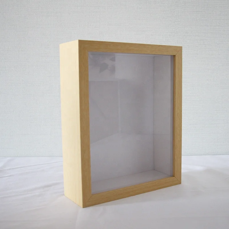 2 inch depth natural wood texture 6*8inches shadow box frame for butterfly specimen dry flower