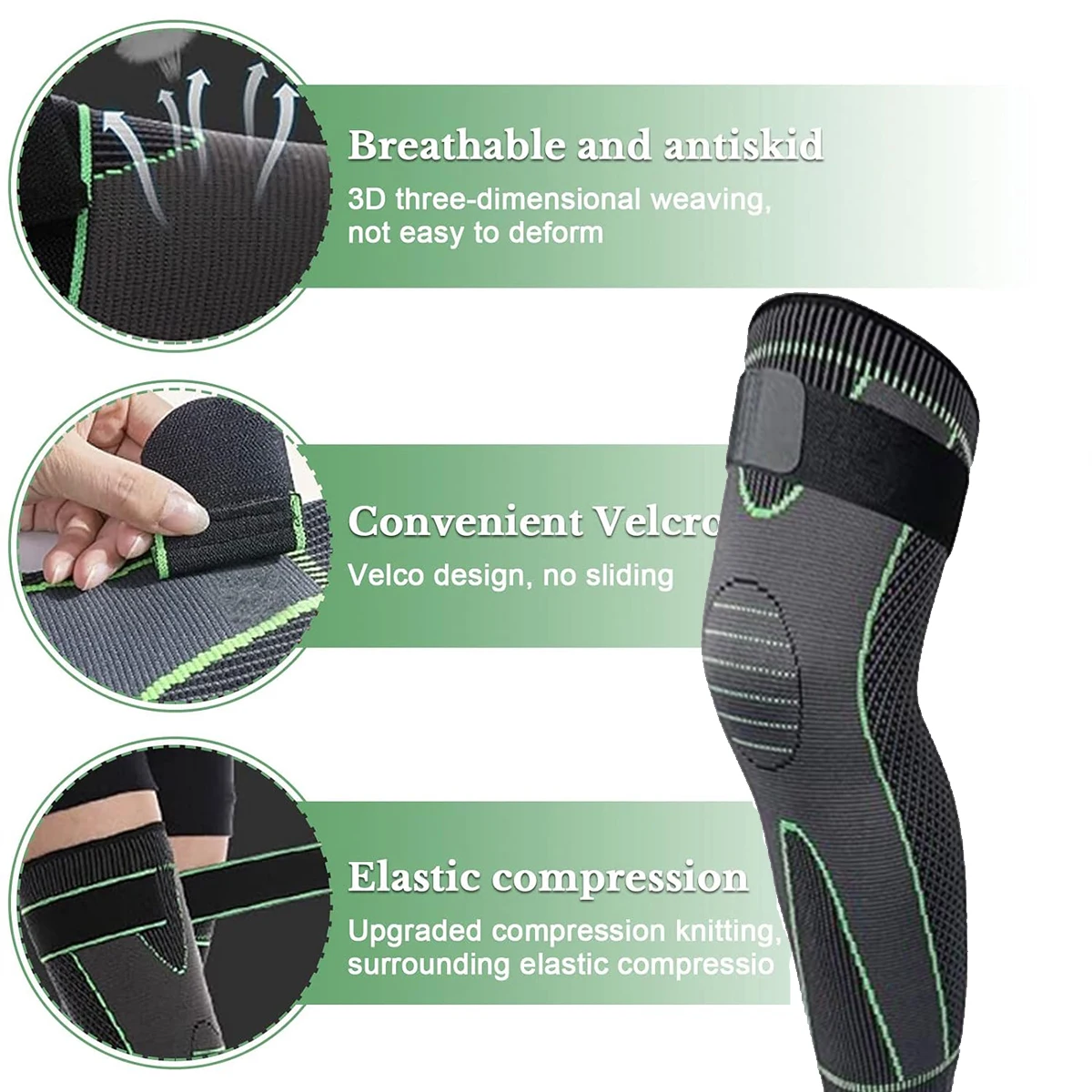 RTS 2024 Hot Sale Leg Compression Sleeve Long Knee Brace Leg Sleeve Support